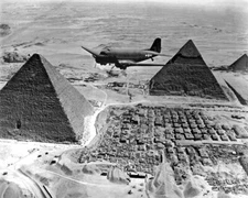 New World War II Photo: Supply Transport Airplane Over the Pyramids - 6 Sizes!