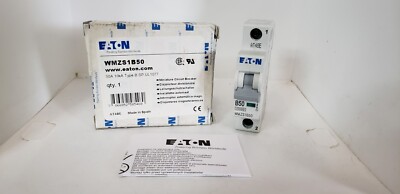 EATON WMZS1B50 (FAZ-B50-1-SP) CIRCUIT BREAKER, 1P 50A 277/480VAC 10kA TYPE B NIB