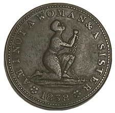 1838 United States Hard Times Token - Am I Not A Woman SCARCE