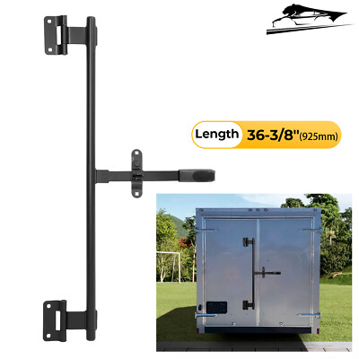 36'' Steel Painted Black Cargo Trailer Swing Door Hinged Cam Bar Lock W/ Hasp