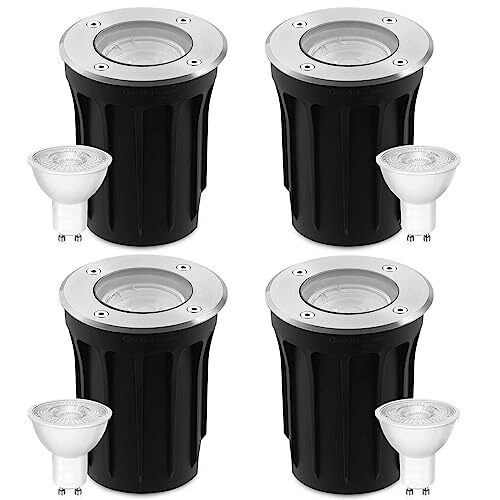 Goodia 4pcs Segnapasso Led Esterno per Gu10 3w 230v Bianco Caldo 3000k, IP67 Imp