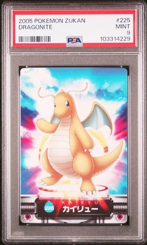 PSA 9 POKEMON JAPANESE ZUKAN DRAGONITE #225 ADVANCED 2005 MINT 484