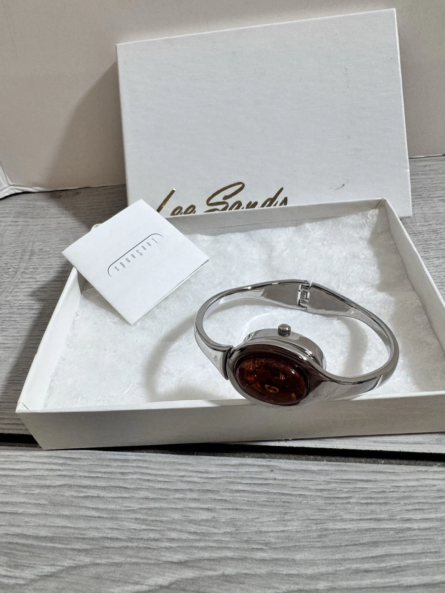 VINTAGE Designer LEE SANDS AMBER Hidden WATCH Bracelet Lee Sands Amber Tone Watch Women main image 3