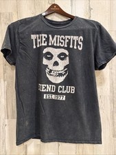 Misfits Fiend Club Classic Skull Logo Black T-Shirt Size Large Grunge School