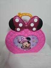 Minnie Mouse Vanity Makeup Case Playset Mirror Lights Storage Pink
