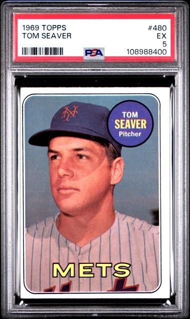 1969 TOPPS #480 TOM SEAVER PSA 5