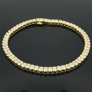 TENNISARMBAND AUS 925/ SILBER GELBGOLDPLATTIERT MIT ZIRKONIA SCHMUCKJAGD