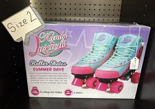 Kandy Luscious Roller Skates Sassy Pink Turquoise Size 2 W/ Box Age 6 Up