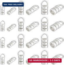925 Sterling Silver Plated Brass Cord End Caps, 30pcs 3 Sizes Tassel Caps Leathe