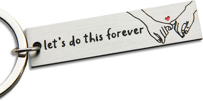 Stamped Stainless Steel Keychain for Him Car Keychain Valentine S Day Gift Let S