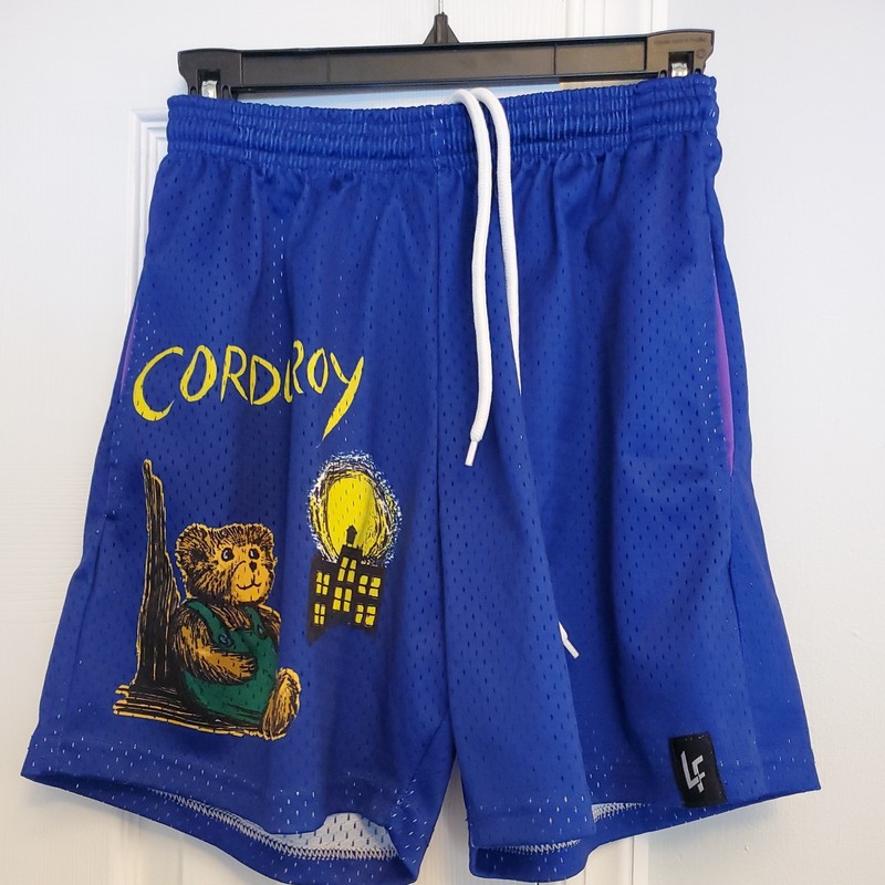 Lost Files Clothing Corduroy Bear Mesh Shorts Mens Small