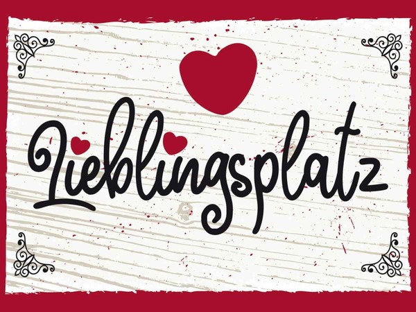 Holzschild 30X40 Cm Lieblingsplatz Herz Rot Dekoration Deko Geschenk Holz Schild-image