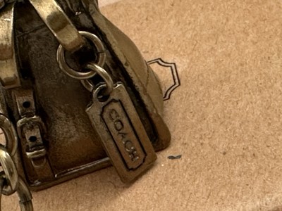 小物 90s Vintage Coach Duffle Sac Key Fob Vintage Coach Daypack 9960 9791 Key Fob, Solid Brass Bag
