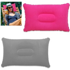 Soft Inflatable Pillow Beach Sunbed Pillow Neck Pillow for Camping Traveling