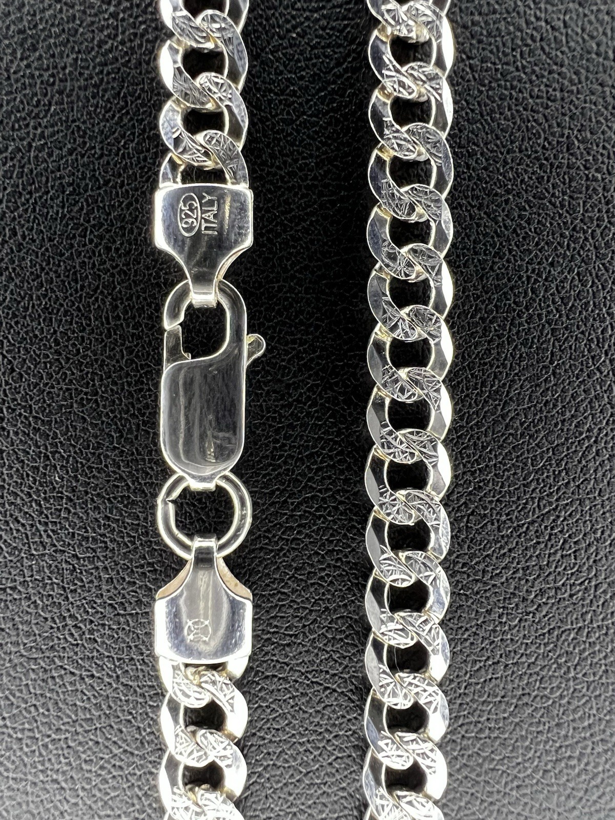 Silver Diamond Cut Cuban Link Chain