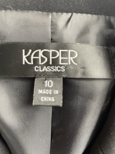 Kasper Women's Classic Lined Skirt Suit Size 10 Black Business Career - Picture 2 of 14