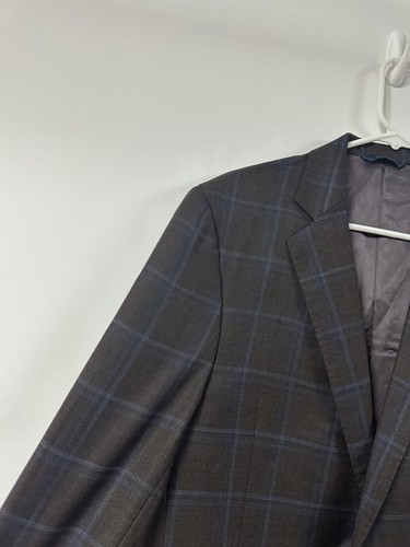 Brooks Brothers Mens E. Thomas Regent Fit Merino Wool Plaid Sport Coat 42S Brown - Imagen 4 de 11