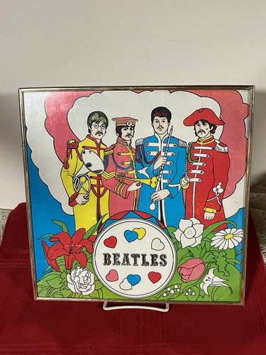 RARE BEATLES CARNIVAL MIRROR FAIR PRIZE 12x12 SGT PEPPERS LONELY HEARTS CLUB BND - Picture 19 of 20