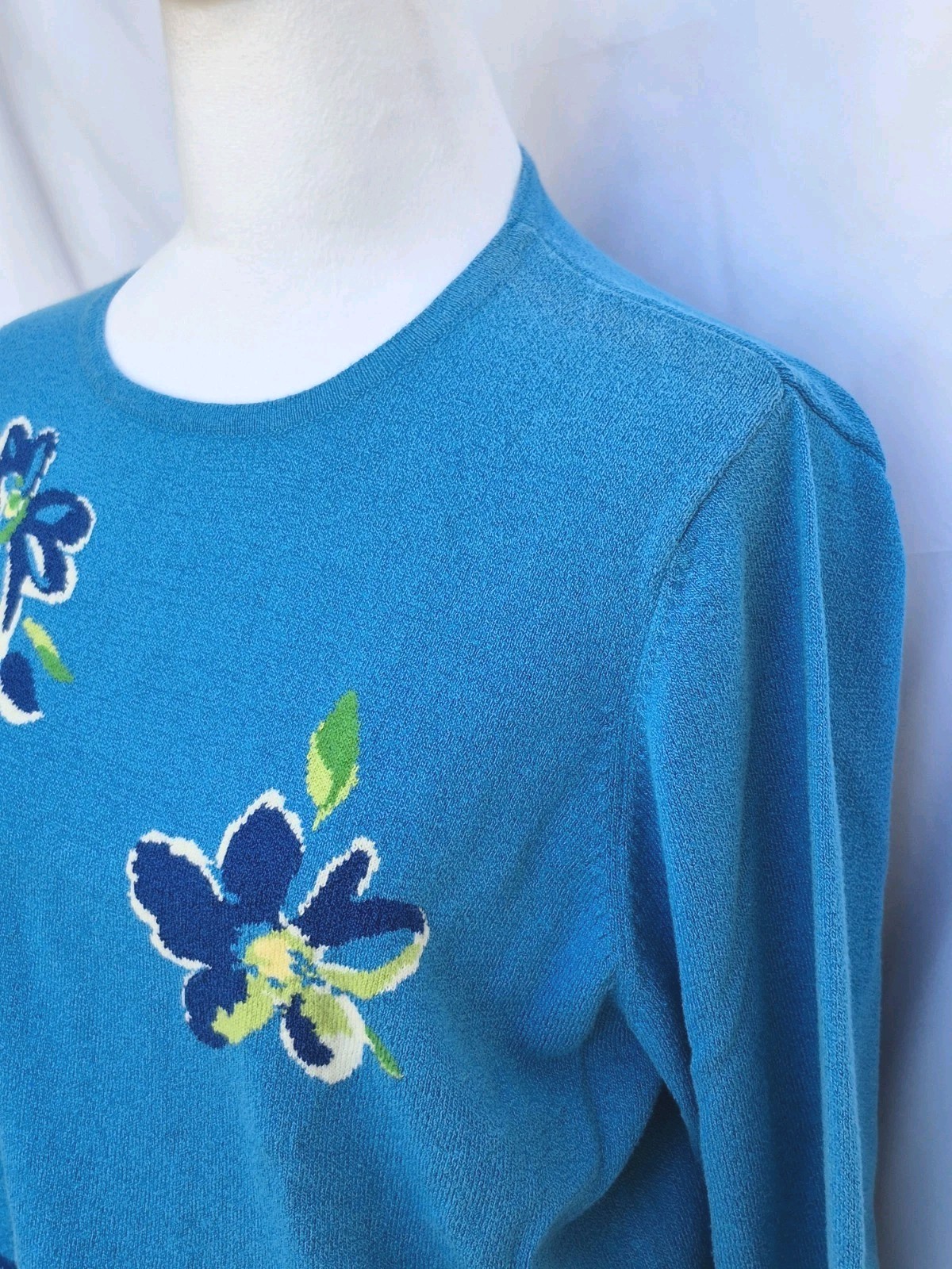 PENDLETON Blue Floral Pullover sweater VINTAGE-St… - image 5