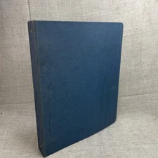 Vintage Blue Canvas Cotton Cloth 3 Ring Binder 11.5 x 9.5 x .75" Unbranded