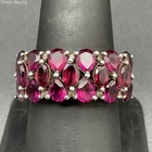 Vintage Sterling Silver 925 Amethyst Statement Ring Cluster Band Size 9