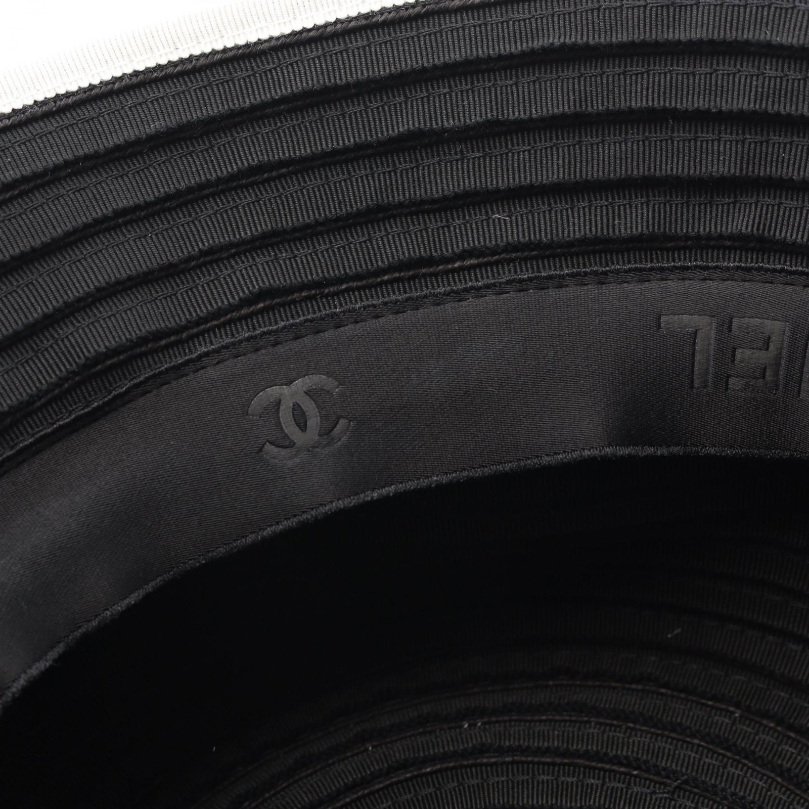 CHANEL Cocomark Hat Fabric Black/White thumbnail 7