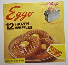 Caja de gofres congelados Kellogg’s Eggo vintage años 60 frente comida vintage