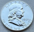1960 Proof Franklin Half Dollar 90% Silver-INV#8442