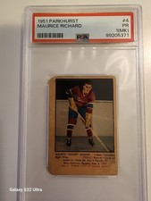 1951-52 PARKHURST #4 MAURICE RICHARD ROOKIE CARD PSA 1