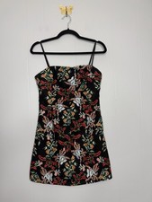 Urban Outfitters Embroidered Ponte Dress M Floral Mini Short Festival Summer