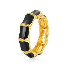 Gold Bangles Bracelets for Women Chunky Bracelet Dainty Elliptical Enamel Bamboo