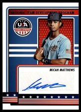2023 Panini Stars & Stripes MICAH MATTHEWS AUTO NTDP-MA