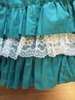 Vintage Golden Age Girls 12 Green Lace & Ruffle Trim Full Circle Dress USA — photo 6
