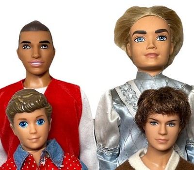 4 pc Lot Ken Dolls; HS Musical, Kevin, Fashionista Man Bun, My Scene Hudson