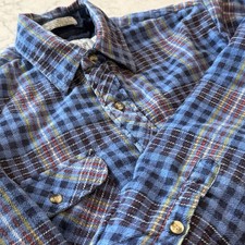 Northwest Territory Men's S Quilt Lined Blue Plaid Flannel Workwear Shacket