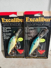 Lot of 2 Excalibur world class REBEL Fish Lure Crank Bait Deep Runner NEW SHAD-R