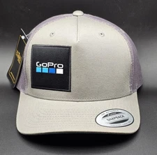 GoPro Yupoong Snapback Hat Gray Mesh Blue Brim Logo Under Brim Adjustable * NWT