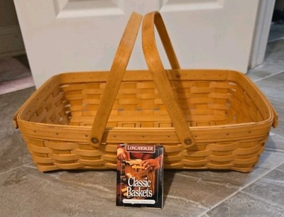 Vintage 1998 Medium Gathering Basket  2 Swing H 12416 Longaberger 