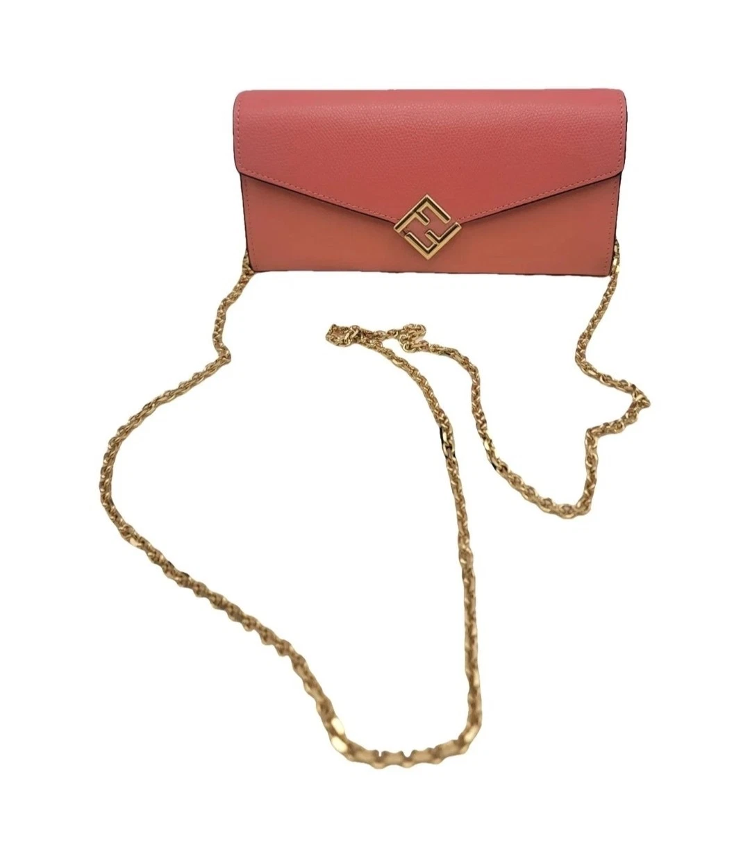 Fendi — Fendi NEW Continental Pink  Leather Wallet On Chain WOC with Box retail $930