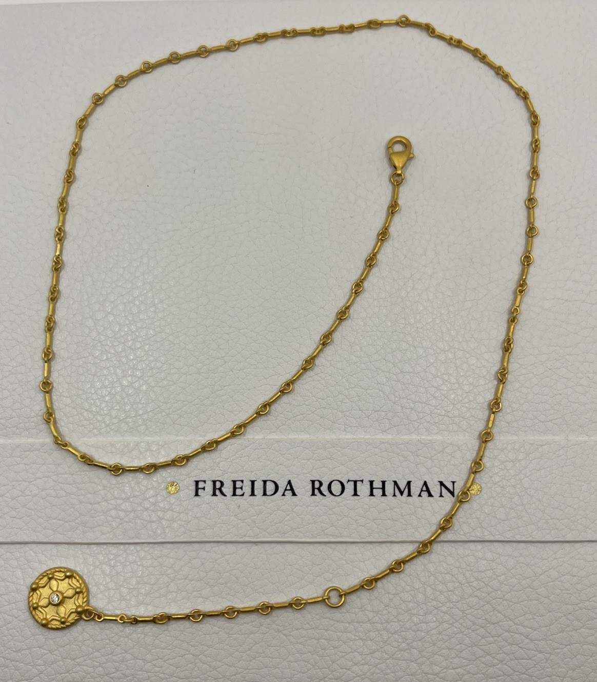 Freida Rothman Gold Signature Bar Link Adjustable 16-18 In Necklace