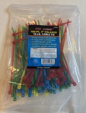 100 package Cal Hawk 4” Multi-Color Cable Zip Ties.