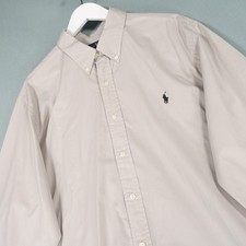 Ralph Lauren Shirt Men XXL Tall Grey Stretch Long Sleeve Button Down Casual Pony