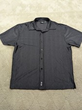 Vintage 90s Guess Jeans Short Sleeve Button Down Shirt Black Mens Size L