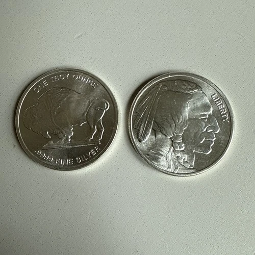 2x 1 oz Silver Round - Buffalo .9999 Fine Silver - Free Shipping