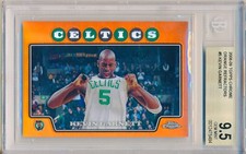 KEVIN GARNETT 2008-09 Topps CHROME Orange REFRACTOR /499 BGS 9.5 GEM MINT Pop 4