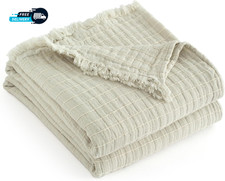 100 Cotton Muslin King Size Throw Blanket Bed Gauze Fall Blankets Lightweight