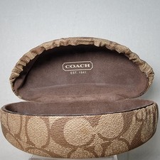 Coach Brown Hard Clamshell Glasses Case