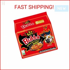 Samyang Buldak Hot Chicken Ramen, Korean Stir-Fried Instant Noodle, 5 Count