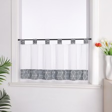 Küche Gardinen Scheibengardinen Grau Kariert Bistrogardinen Landhaus Kurzstores