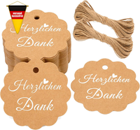 GeschenkanhäNger 6Cm Braun FüR Gastgeschenke Hochzeit Mit Jute-Schnur